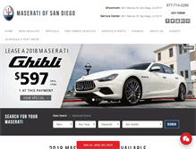 Tablet Screenshot of maseratiofsandiego.com